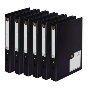แฟ้ม 2 ห่วง ตราช้าง 210PF ปกพลาสติกสีดำ (แพ็ค 6 เล่ม)