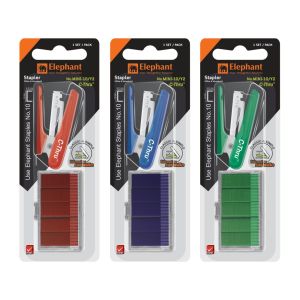 ชุดเครื่องเย็บพร้อมลวด ตราช้าง Mini-10/Y2 (คละสี)