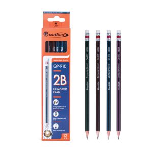 ดินสอดำ 2B ควอนตั้ม QP910 (กล่อง 12 แท่ง) คละสี