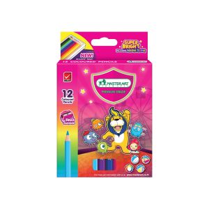สีไม้ แท่งสั้น Master Art 12 สี รุ่น Super Bright
