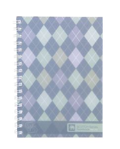 สมุดบันทึกริมลวด ตราช้าง WSC-101 ลายสก็อต ขนาด A6 (คละลาย)