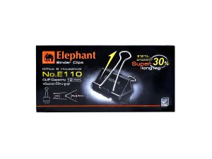 คลิปดำ ตราช้าง รุ่น E110 32มม. (12 ตัว/กล่อง) 
