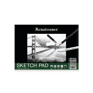 สมุดสเก็ตซ์ผิวเรียบสันกาว 100แกรม 25แผ่น เรนาซองซ์รุ่น SP102 10.5x15 นิ้ว