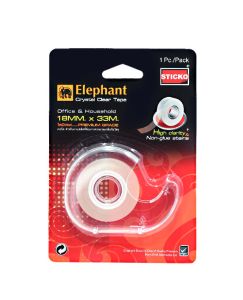 เทปใสพิเศษพร้อมแท่นตัด ตราช้าง (18X33) 