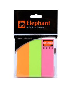 กระดาษโน๊ตแถบกาว ตราช้าง นีออน 1X3นิ้ว