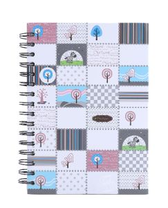 สมุดบันทึกไร้เส้น ริมลวด ขนาด A5 (คละลาย) ตราช้าง 902CF