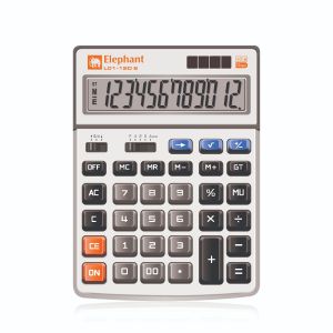 เครื่องคิดเลข 12 หลัก ตราช้าง รุ่น L01-12D สีเงิน