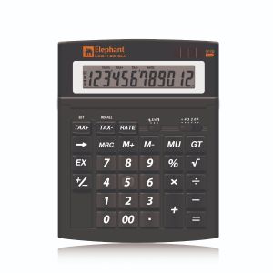 เครื่องคิดเลข 12 หลัก ตราช้าง รุ่น L02-12D สีดำ 