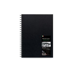 สมุดสเก็ตช์ผิวเรียบซีรี่ย์ปกดำริมลวด 90แกรม 60แผ่น เรนาซองซ์รุ่น RH-103 A4