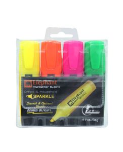 ปากกาเน้นข้อความสปาร์คเกิ้ล คละสี 4C ตราช้าง