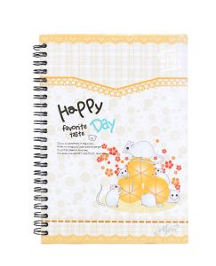 สมุดปกแข็งริมลวด เอลเฟ่น รุ่น EF-401 ลายแฟนซี ขนาด A5 