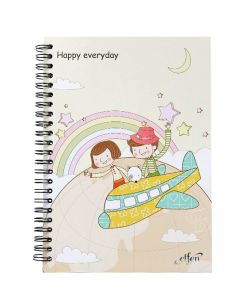 สมุดปกแข็งริมลวด ขนาด A5 ลายแฟนซี EF-801 ELFEN