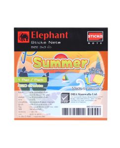 กระดาษโน๊ตแถบกาว ตราช้าง 3x3 สีซัมเมอร์ (420แผ่น)