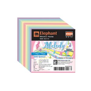 (Clearance) กระดาษโน๊ตแถบกาว ตราช้าง สีเมโลดี 3x3 นิ้ว (500 แผ่น) (SD230463)
