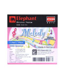 กระดาษโน๊ตแถบกาว ตราช้าง 3x3 สีเมโลดี (500แผ่น)