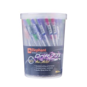 ปากกาลูกลื่น ตราช้าง Drift 77X หมึกน้ำเงิน (คละสี) (กระบอก 50 แท่ง)