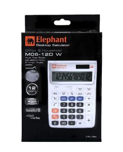 เครื่องคิดเลข ตราช้าง รุ่น M06-12D สีขาว 