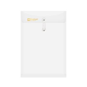 แฟ้มซองพลาสติกผูกเชือกขยายข้าง ตราช้าง 435A4 สีขาว (12เล่ม/แพ็ค)