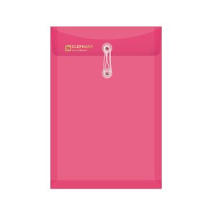 แฟ้มซองพลาสติกผูกเชือกขยายข้าง ตราช้าง 435A4 สีสีแดง (12เล่ม/แพ็ค)