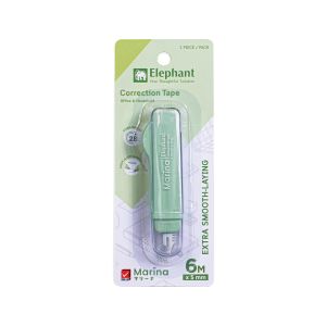 เทปลบคำผิด ตราช้าง Marina 5มม. x 6ม. สีเขียว