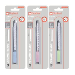 คัตเตอร์ 9 มม. ตราช้าง PC-901(คละสี)