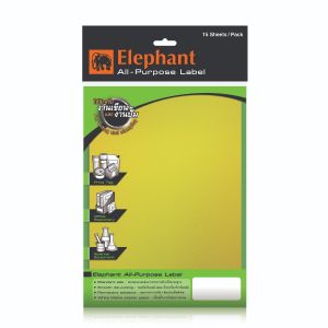 แล็บสติ๊กเกอร์ All-Purpose ตราช้าง เบอร์ A0 ขนาด 160X224 mm สีทอง เนื้อด้าน