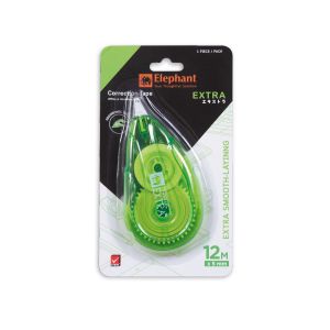 เทปลบคำผิด ตราช้าง Extra 5มม. x 12ม. สีเขียว