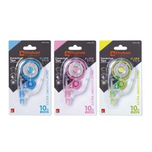 เทปลบคำผิด ตราช้าง Flipp 5มม. x 10ม. (คละสี)