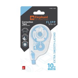 เทปลบคำผิด ตราช้าง Flipp 5มม. x 10ม. สีฟ้า