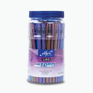 ปากกาลูกลื่น เอลเฟ่น Liso Storm หมึกน้ำเงิน (คละสี) (กระบอก 50 แท่ง)