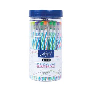 ปากกาลูกลื่น เอลเฟ่น Liso Snacky หมึกน้ำเงิน (คละสี) (กระบอก 50 แท่ง)