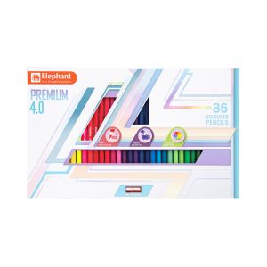 สีไม้ ตราช้าง เกรดพรีเมี่ยม แท่งยาว 36 สี