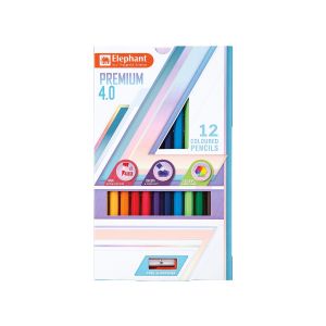 สีไม้ ตราช้าง เกรดพรีเมี่ยม แท่งยาว 12 สี