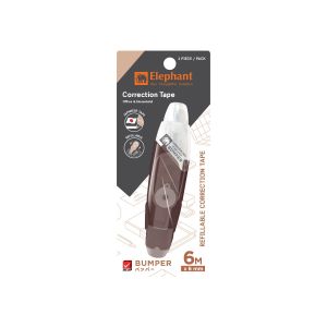 เทปลบคำผิด ตราช้าง Bumper 6มม. x 6ม. สีน้ำตาล