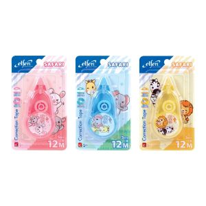 เทปลบคำผิด Elfen ซาฟารี 5มม. x 12ม. (คละสี)