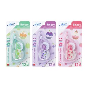 เทปลบคำผิดเอลเฟ่น บิงซู 5มม. x 12ม. คละสี