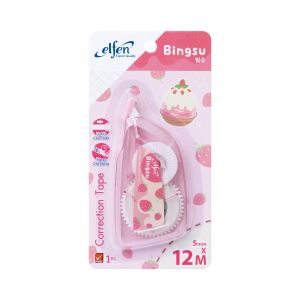 เทปลบคำผิดเอลเฟ่น บิงซู 5มม. x 12ม. สีชมพู