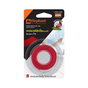 เทปอะคริลิกใสสองหน้า ตราช้าง ขนาด 18 มม. x 1 ม.