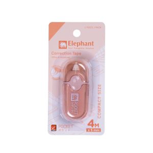 เทปลบคำผิด ตราช้าง Pocket 5มม. x 4ม. สีชมพู