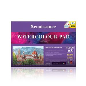 สมุดวาดภาพเรนาซองซ์แพด หยาบ+เรียบ A3 R-306 200แกรม 15แผ่น