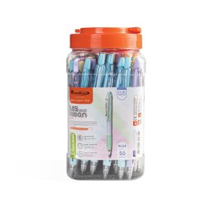 ปากกาลูกลื่น 0.5มม. ควอนตั้ม Geluloid M5 Maxx Klean สีน้ำเงิน คละสี (กระบอก 50 ด้าม)