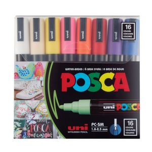 ชุดปากกามาร์คเกอร์ Uni Posca PC-5M 16 สี