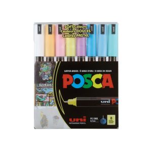 ชุดปากกามาร์คเกอร์ Uni Posca PC-1MR 8 สี Soft Color