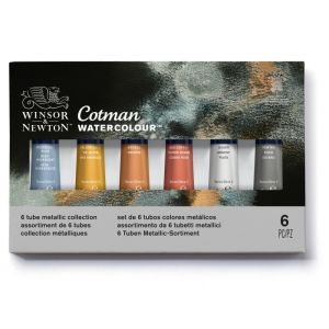 ชุดสีน้ำคอทแมน Winsor & Newton 6สี Metallic Collection Tubes Set #0390703