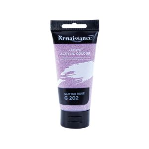 สีอะคริลิคเรนาซองซ์ รุ่นหลอดเดี่ยว 75มล. เบอร์ #202 GLITTER ROSE