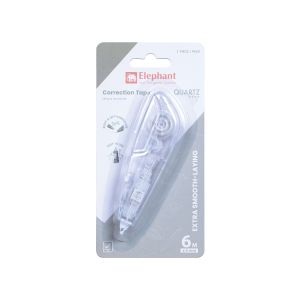 เทปลบคำผิดตราช้างรุ่น ควอทซ์ 5มม. x 6ม. สีขาว