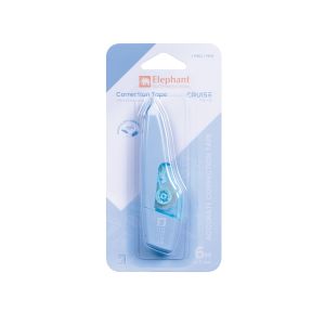 เทปลบคำผิดตราช้างรุ่น ครูซ 5มม. x 6ม. สีฟ้า