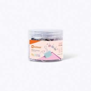 คลิปสีพาสเทลตราช้าง รุ่น E112 19มม. (40ชิ้น/กระปุก)