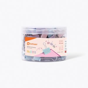 คลิปสีพาสเทลตราช้าง รุ่น E111 25มม. (48ชิ้น/กระปุก)