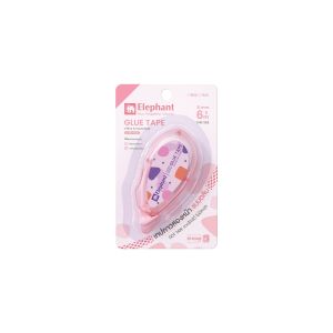 เทปกาวสองหน้าแบบตลับตราช้าง รุ่น GT8-106 (8มม.X6ม.) สีชมพู